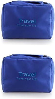 StyleTech Inc. Hanging Portable Toiletry Bags Travel Accessories Personal Items Organizers (2.) 2 Pack - Navy)