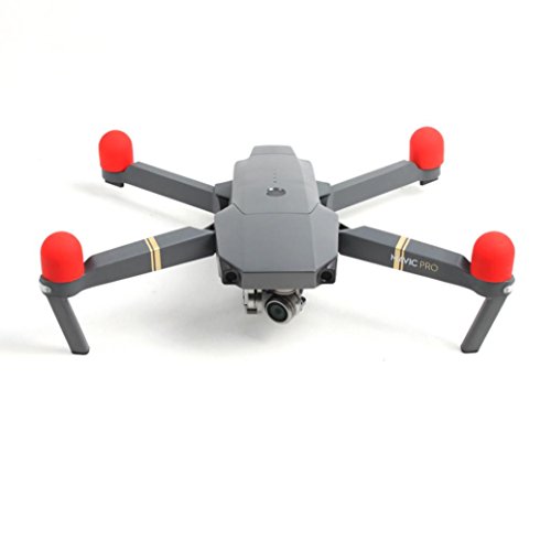 GBSELL 4Pcs Black Silica Gel Motor Protective Cover Accessories For DJI Mavic Pro Drone (Red)