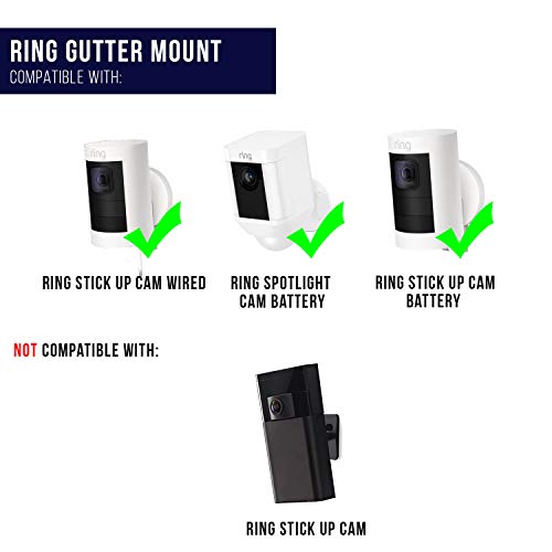 Wasserstein Weatherproof Gutter Mount Compatible with Ring Spotlight
