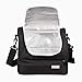 Insulated Lunch Box - Dual Compartment Lunchbox Tote Cooler Bag w/Top & Bottom Zipper Compartments w/Sturdy Carrying Strap, Fits Ice Packs, Jars & Nesting Snack Containers with Lids Inside - Black