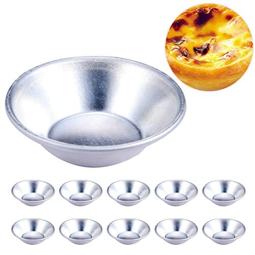 10 Packs Tart Tins Mini Pie Dishes Tart Pans Removable Bottom Quiche Pans Non-stick Round Carbon Steel Tart Tins Individual Pie Dish
