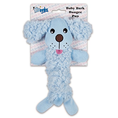 Grriggles Baby Bark Bungee Pup Toy, Blue