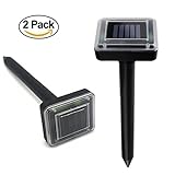 2 Piece Outdoor Ultrasonic Pest Repeller Solar Repellent Mole/Rodent/Vole/Shrew/Gopher, Rates,Snakes,Pests and Rodents Repeller Rats and Mice Chaser Spike