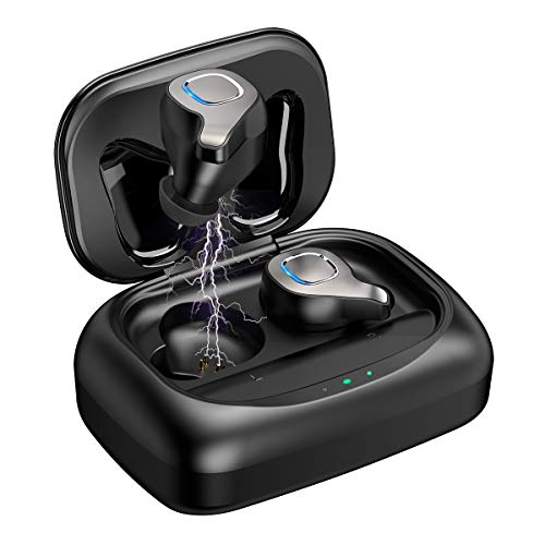 Wireless Earbuds, QI-EU Bluetooth 5.0 Headphones 150 Hours Playtime Deep Bass HiFi 3D Stereo Sound Built-in Mic Sports IPX7 Waterproof with 2600mAh Charging Case