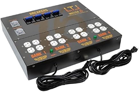 LTL Master 16 Lighting Relay Controls, HID Lighting Hydroponic Ballast Relay Controller for 16 Grow Lights, Master Lighting Controller for Grow Lights
