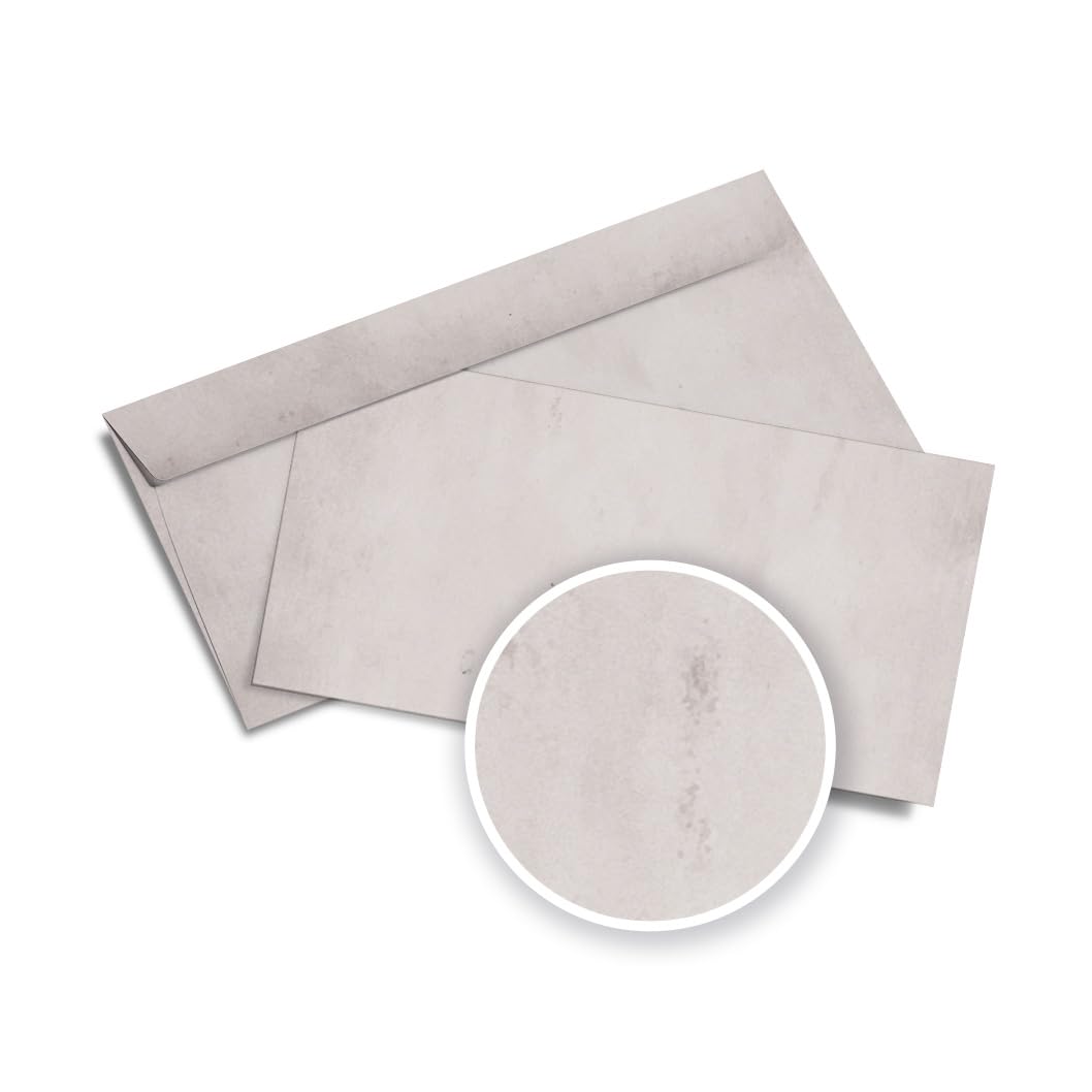 Partycards Pack of 50 Envelopes DIN Long (22 cm x 11 cm) with Weight 100 g/m² for All Printers (Light Grey, 22 cm x 11 cm)