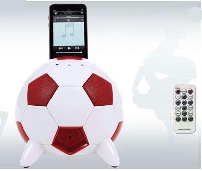 Speakal mi-Soccer 2.1 Stereo Speakers and Docking Station with 3 Speakers for iPod (Red/White)