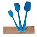 Sinide Silicone Spatulas Set - 3 Piece Cooking Utensils Professional Grade Scraper Heat-Resistant Non Stick Rubber Spatula - Baking Spoon Kitchen Tool with One Piece Seamless Design (Blue)