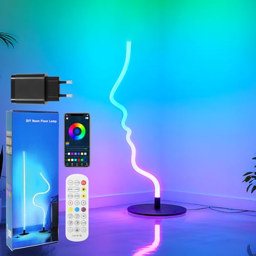 41trC0QKoaL Vniolife Led Stehlampe Wohnzimmer, Rgbic Stehlampe Dimmbar 120Cm, Led Floor Lamp Mit Fernbedienung Und App, 16 Millionen Farben, 200 Szenenmodi, Musikmodi, Diy-Modus Für Wohnzimmer Und Zimmer