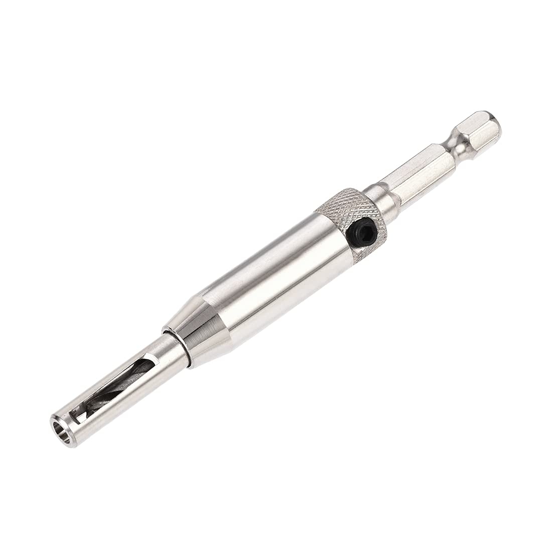 sourcing map Self Centering Hinge Tapper Core Drill Bit, Hole Puncher, 11/64 Diameter, for Woodworking, Silver