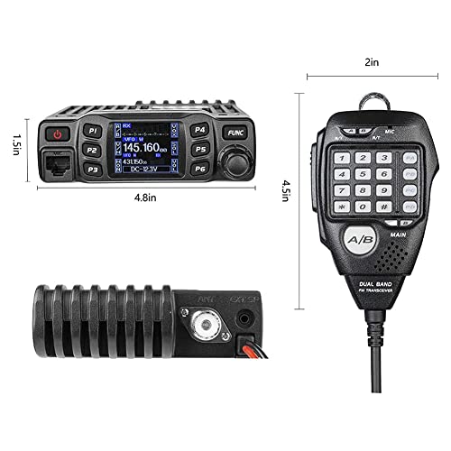 AnyTone AT778UV II Mobile Ham Radio 25 Watt Mini Dual Band VHF UHF Two