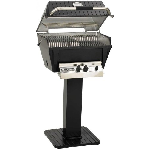 Broilmaster P4XFN Premium Natural Gas Grill On Black Patio Post Gas