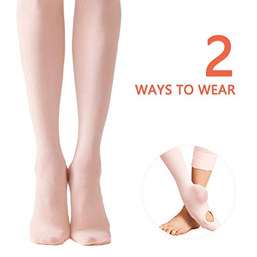 WEWINK PLUS Girls Ballet Tights 3 Pairs Dance Ballet Ultra Soft Pro Ballet Footed Tights with Holes (4 Pack Pink, Child L Age 8-12 (125-140cm))