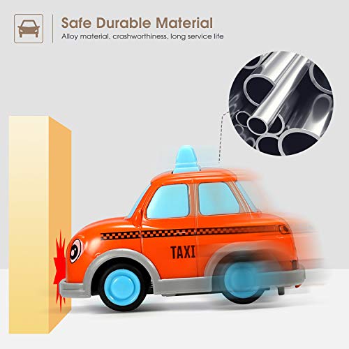 image for Geyiie Cartoon Cars Toy, Pull Back Cars Mini Alloy Helicopter Boat Toy