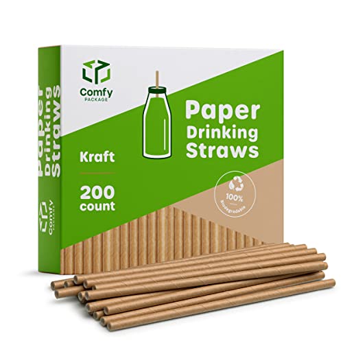 Kraft Paper Drinking Straws [200
