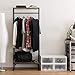 IRIS USA, Inc. Clothing Rack for Clothes with 2 Wood Shelves, Freestanding Rack, Easy to Assemble Garment Rack, Standing Metal Sturdy Clothing Rack, Small Space Storage Solution, Black