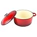 Zelancio Cookware 6-Quart Enameled Cast Iron Dutch Oven Cooking Dish with Self-Basting Lid, Red