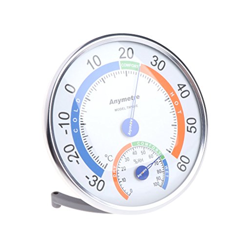 Qisuw Thermometer Hygrometer -Household Analog Round Temperature Humidity Weather Meter