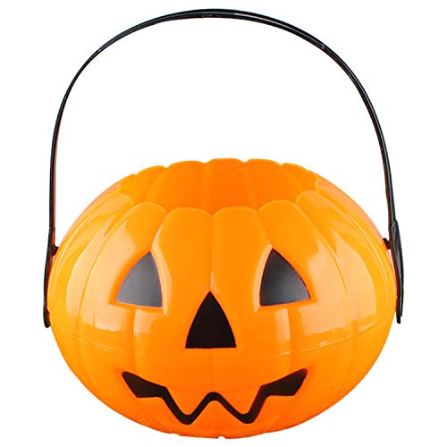 Plastic Pumpkin Bucket Halloween Pumpkin Basket for Trick or Treat Candy Bucket Pumpkin Halloween Costume Toddler Orange - Thumbnail 3