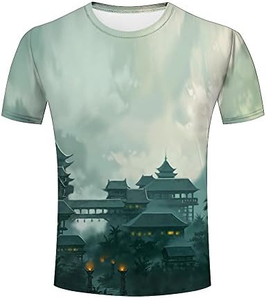 Jiacool Creative 3D T Shirt Old Courthouse Printed Graphic Casual Men Tees Top Short Sleeve M