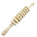 uxcell Wooden Handle Plastic Wheel 9 Rollers Belly Health Massager