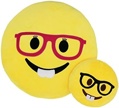 UBAOXIN Emoji Pillow Smiley Sunglasses 13" Soft Stuffed Plush Pillow Throw Pillow Bedding Decoration Doll Toy Gift (Nerd)