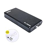 Skyvast 20000mAh Wallet-Style Portable Power Bank External Battery Pack for iPhone, iPad, Samsung Galaxy, USB-enabled Devices [Dual Smart USB Ports/LED Flashlight/Micro-USB Cable Included] (Black)