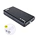 Skyvast 20000mAh Wallet-Style Portable Power Bank External Battery Pack for iPhone, iPad, Samsung Galaxy, USB-enabled Devices [Dual Smart USB Ports/LED Flashlight/Micro-USB Cable Included] (Black)