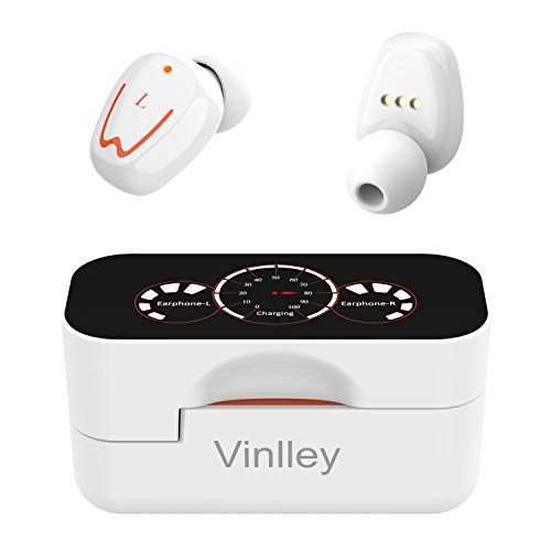 Auricolari wireless Bluetooth sportivi, livello IPX7, design rotativo con scatola di ricarica, bassi profondi, doppio…