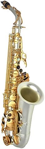 Schiller Premier Havana Alto Saxophone - Sandblasted Silver Plated with Gold Totem Keys