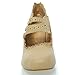 Womens 36-MINA4 Closed Toe Mary Jane High Heel Shoes, Nude PU Leather, 7.5 B (M) US