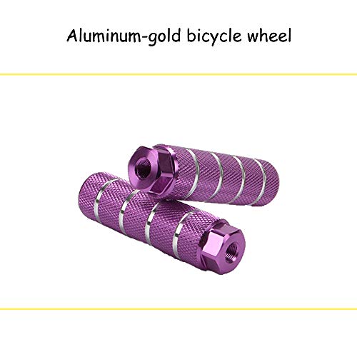 KOOBOOK 2Pcs Bike Pegs Bike Pedals Axle Foot Rest Pegs Fit 3/8 inch Axles for BMX Mountain Bike Bicycle Cycling Diameter 28mm Purple