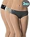 Balanced Tech Women's 3 Pack Classic Seamless Hipster Brief Bikini Panties - Black/Grey Assorted - Medium