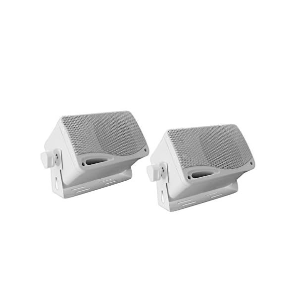 Enrock-20S-B1-3-Marine-Audio-Outdoor-BoatCar-ATV-AMFM-Receiver-MP3-USB-Aux-Stereo-Pair-Speakers