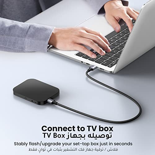 UGREEN USB 3.0 A to A Cable 0.5M 5Gbps USB Male to Male Cord Nylon Braided Wire for Data Transfer Compatible with Hard Drive Enclosures, Printers, Modems, Cameras