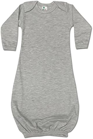 The Laughing Giraffe Unisex Long Sleeve Baby Sleeper Gown (3-6M, Heather Grey)