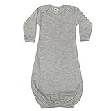 The Laughing Giraffe Unisex Long Sleeve Baby Sleeper Gown (0-3M, Heather Grey)