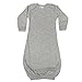 The Laughing Giraffe Unisex Long Sleeve Baby Sleeper Gown (0-3M, Heather Grey)
