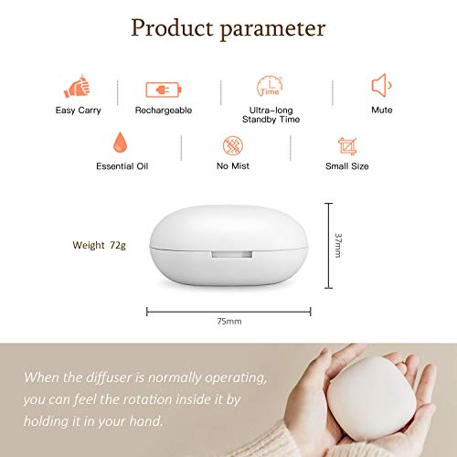 Small Essential Oil Diffuser, Portable Waterless Diffuser, USB Diffusers for Essential Oils, Silent Mini Differ Can be… - Image 2