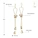 Neoglory 14k Gold Plated Rhinestone Yellow Drop Dangle Earring Jewelry, Brown Mother's day Gift