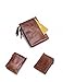 Lareinae Men Genuine Leather Cowhide Zip Wallet Vintage Bifold with Double Zipper Pockets (Brown 1)