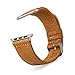 Jisoncase JS-AW4-06A20 Leather Wristband with Metal Clasp and Adapters for (Apple Watch), 42mm, Brown