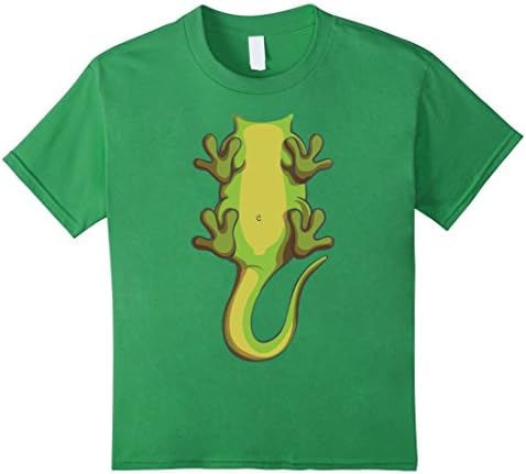 Kids Lizard Costume T-Shirt for Halloween Iguana Animal Cosplay 8 Grass