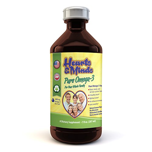 Omega-3 Ultimate EPA DHA Supplement - for Kids, Teens, Adults, Seniors - Supports Healthy Heart, Joints, Brain and Immune Function - Lemon Flavor, Non GMO, No Sugar or Gluten (5ml per day) 7 fl oz