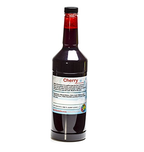 Cherry Shaved Ice and Snow Cone Flavor Concentrate Quart Size (32 Fl Oz)