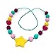 KongNai Teething Necklace Focused Kids with Special Needs | Silicone Chew Necklace with Heart Beads To Chew | Sensory Teether Pendant for Your Teething Babies