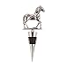 Twine Derby Wine Bottle Stopper, Keep Wine Fresh, Horse Bottle Stopper, Fits Standard Bottles, Metal, Rubber Seal, Silver, Set of 1
