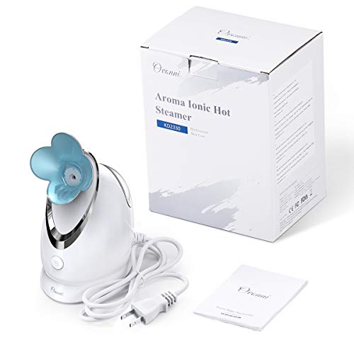 Ovonni Facial Steamer Nano Ionic Hot Mist Personal Home Sauna SPA Moisturizing Face Sprayer, Professional Face Steam Machine for Acne Skin Unclog Pores, White - Thumbnail 7