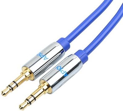 3.5mm Auxiliary Audio Cable 6 Feet Stereo Gold Plated Male to Male Connector APXX P-516-S