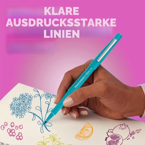 Flair Filzstifte | mittlere Spitze (0,7mm) | Candy POP Farben | Marker-Stifte für Kinder und Erwachsene zum Ausmalenfür Tagebücher und mehr | 12 Stück